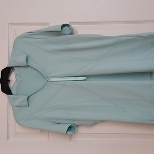 Nike dri-fit golf shirt aqua polo  with ribbon and collar size large